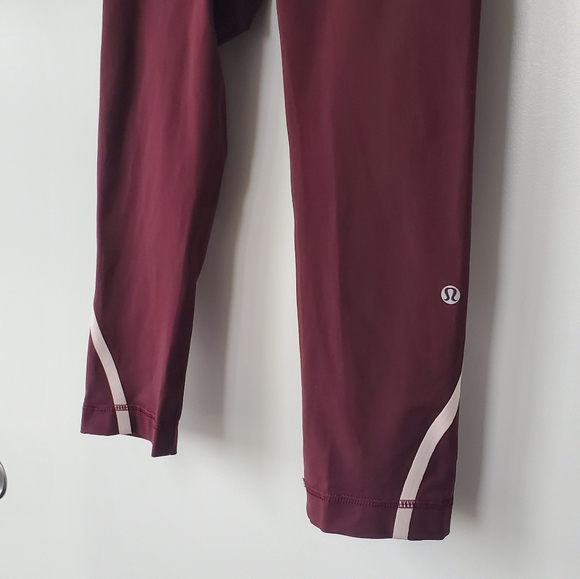 Lululemon Run Inspire Crop Maroon Leggings - Picture 7 of 7